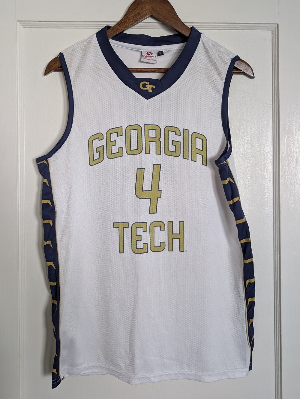 Chris Bosh Georgia Tech White & Navy Basketball Jersey - Size Medium